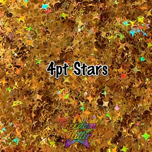 4pt Star - Gold (Shape Glitter)