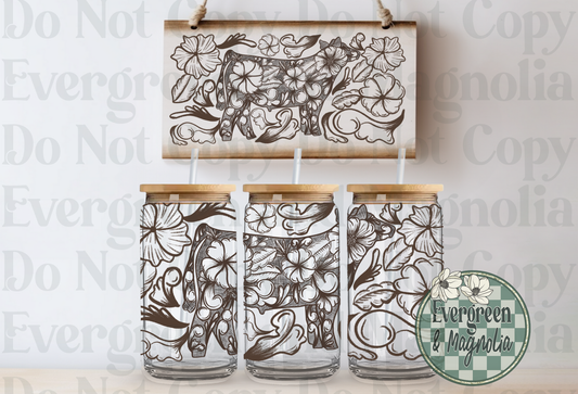 Tooled Leather Show Steer