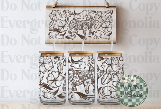 Tooled Leather Show Pig