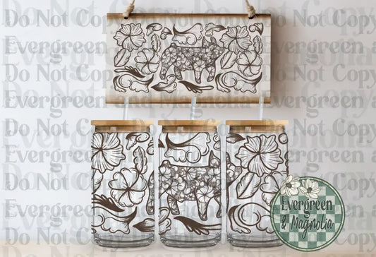 Tooled Leather Show Pig