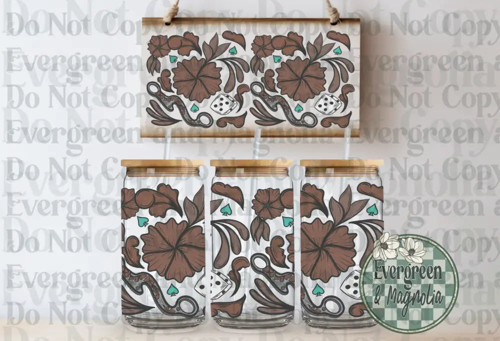 Floral Tooled Leather