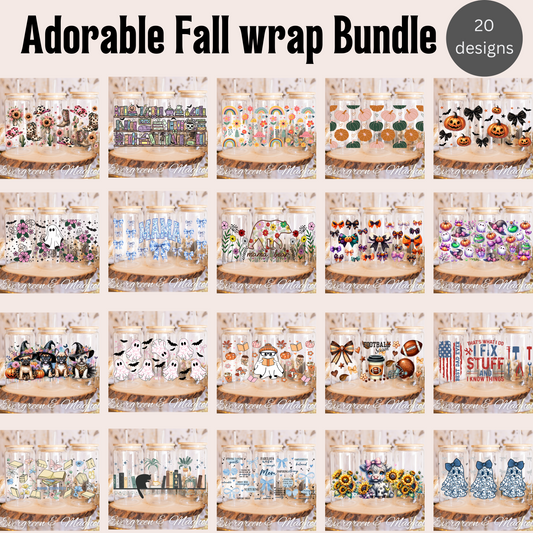 Adorable Fall 16oz UvDTF Wrap Bundle