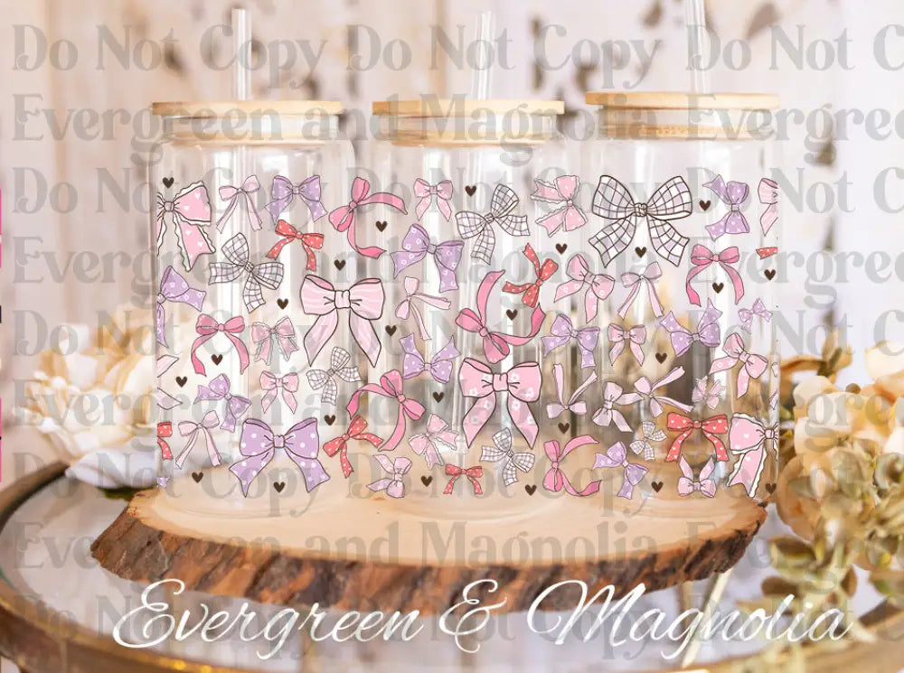All the pink bows UV DTF print