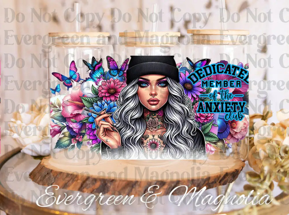 Anxiety Girly top bleach UV DTF print