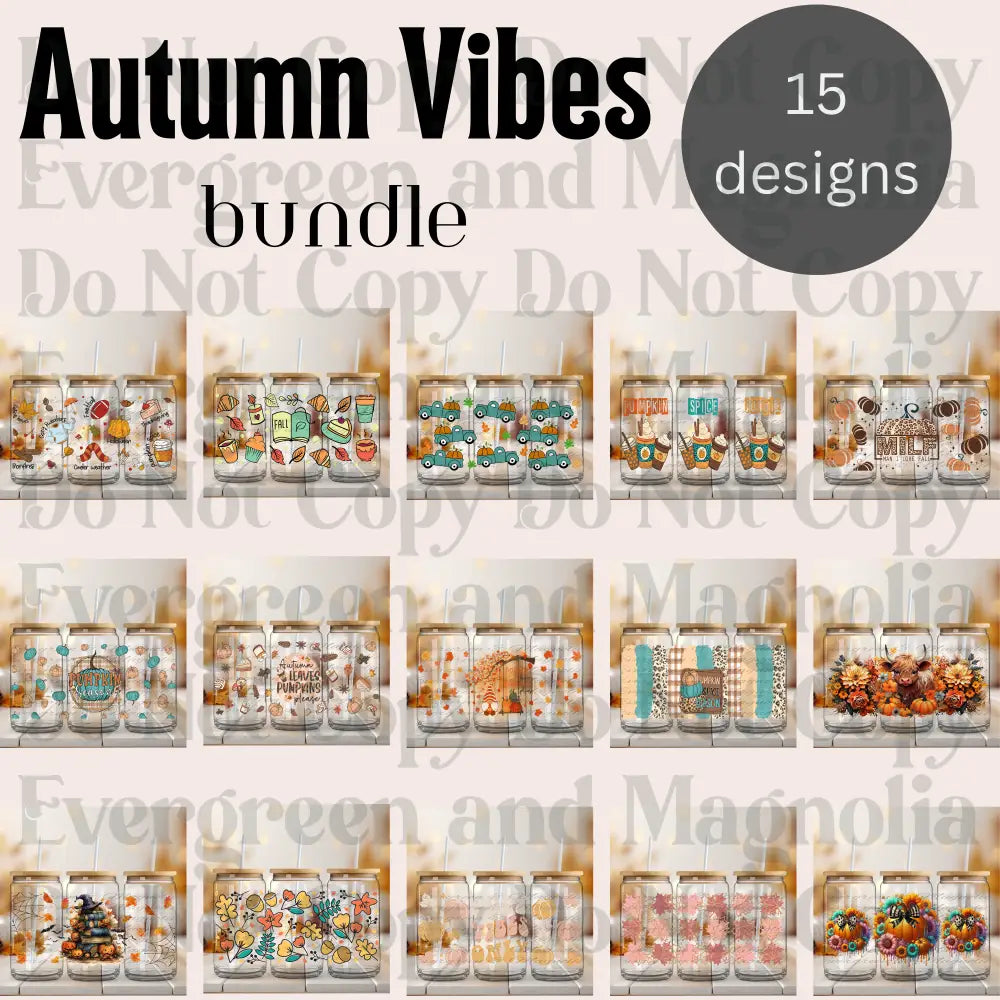 Autumn Vibes 16oz UvDTF Wrap Bundle