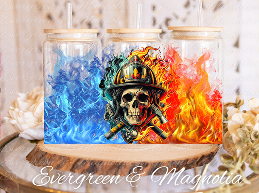 BLUE SKULL FIRE firefighter