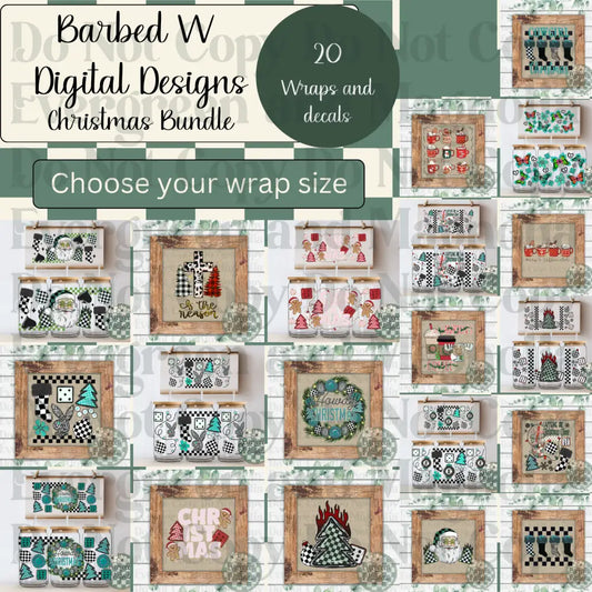 Barbed W. Digital Designs Christmas Wrap & Decal Bundle