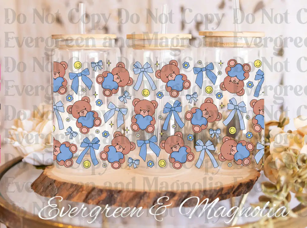 BearsAndBowsCup UV DTF print