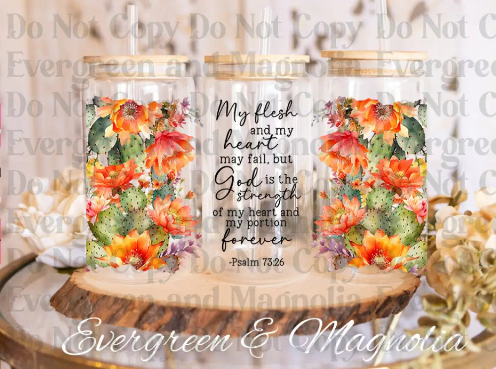 Bible Verse God Is My Strength UV DTF print