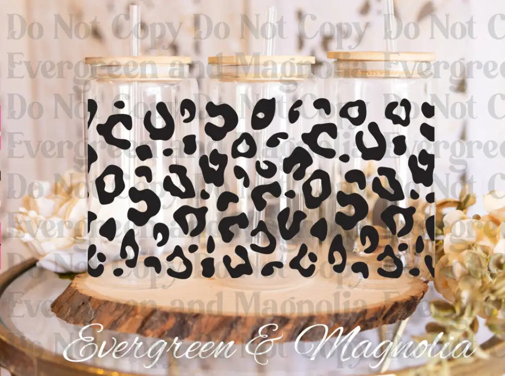 Black Leopard Print UV DTF print
