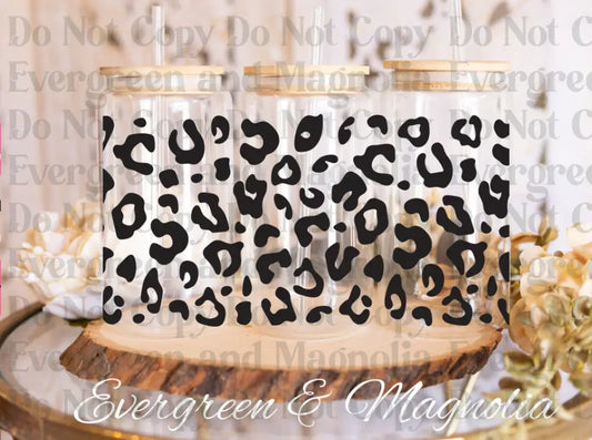 Black Leopard Print UV DTF print