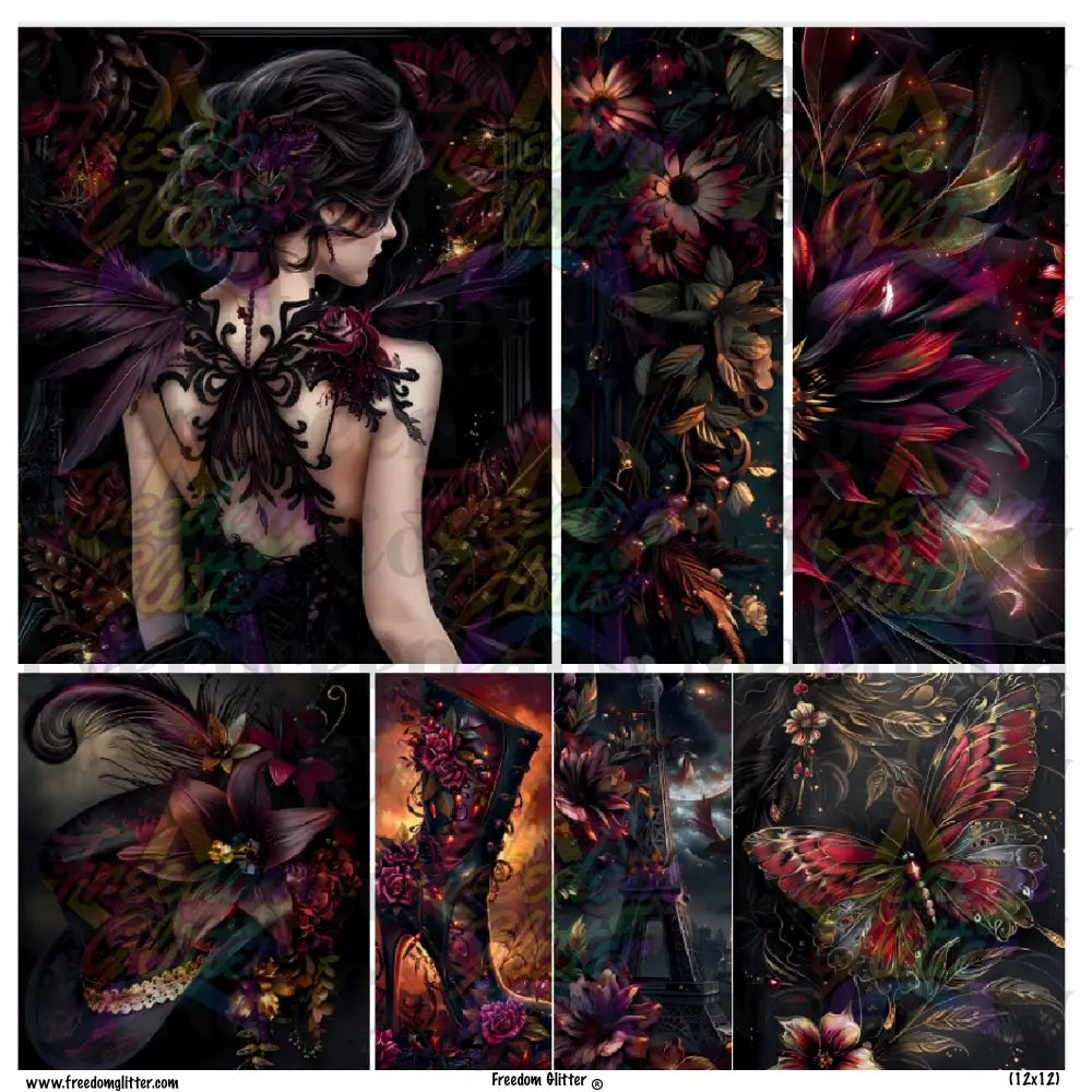 Mixed Image Sheet - Dark 2 (Printed Vinyl)