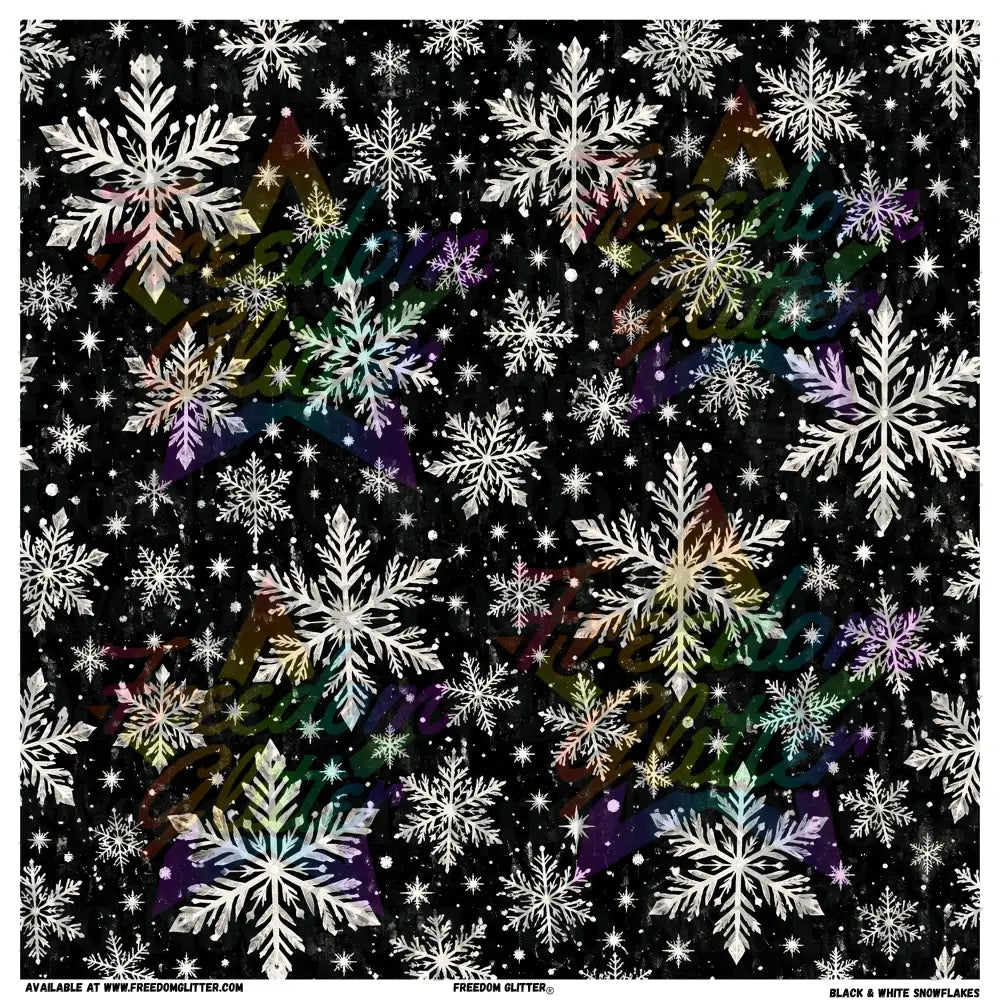 Black & White Snowflakes (Printed Vinyl)