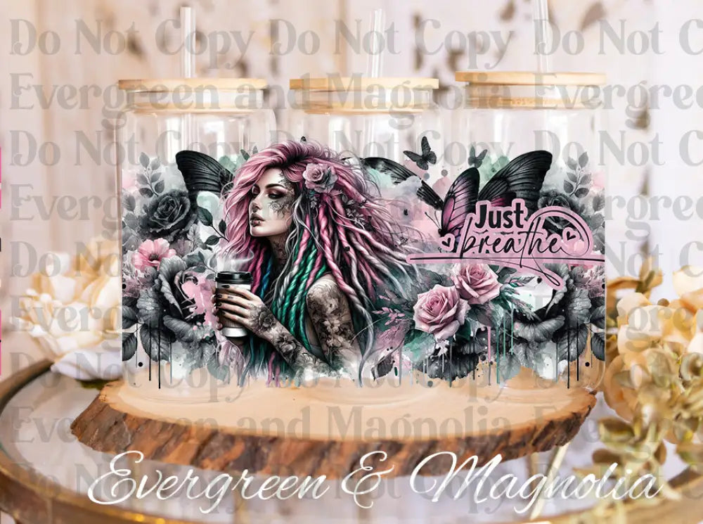 Breath tattoo with quote UV DTF print