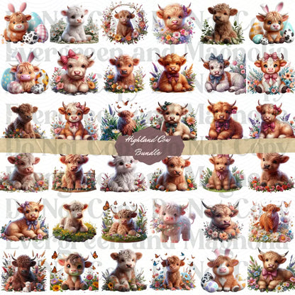 Cute highland cows gang sheet