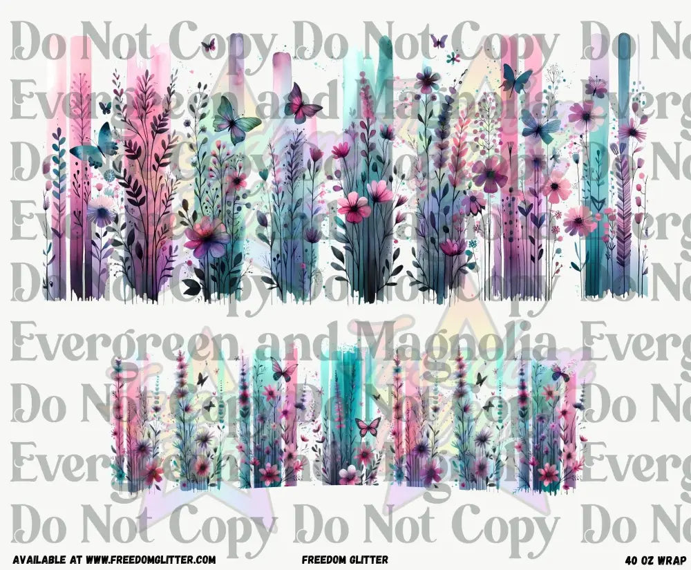 Butterfly Brushstrokes 40oz Wrap (Printed Vinyl)