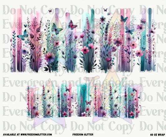 Butterfly Brushstrokes 40oz Wrap (Printed Vinyl)