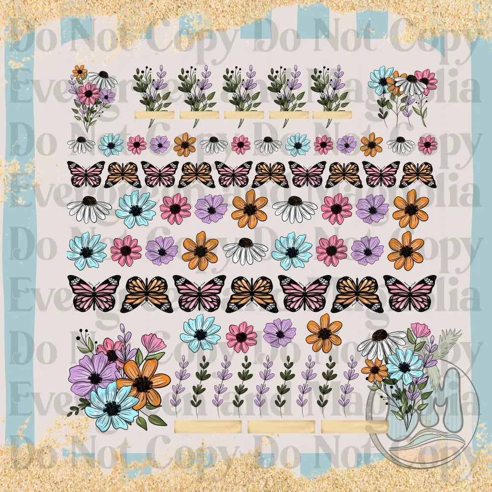 Butterflies and flowers