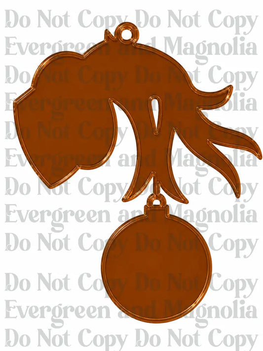 Mean One Hand Family Ornament Acrylic Blank – 4"