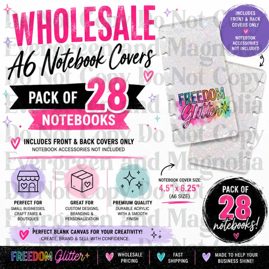 Wholesale A6 Acrylic Notebook Cover Bundle – 28 Sets (Front & Back Covers)