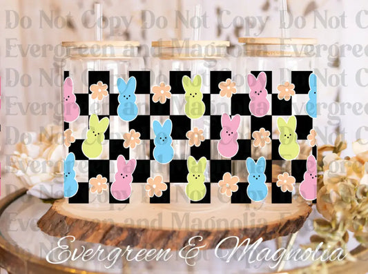 Checkered Bunny UV DTF print