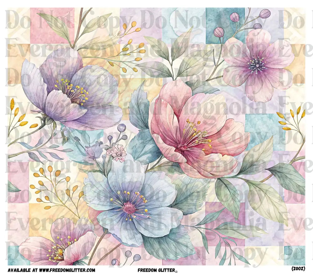 Checkered Watercolor Floral (Printed Vinyl)