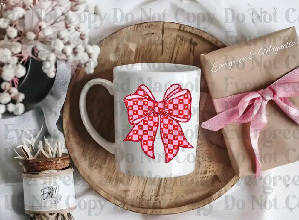 Checkered_Heart_Coquette_Bow Decal