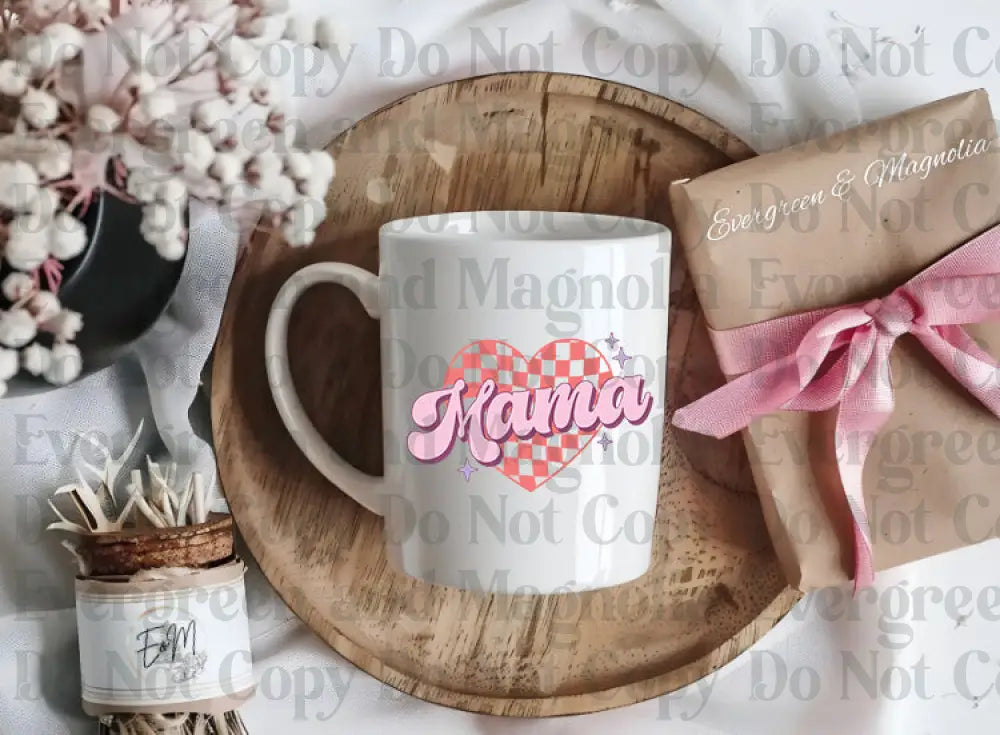 Check heart mama Decal