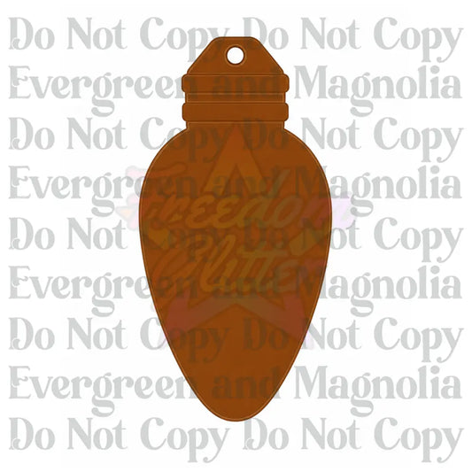 Christmas Light Bulb Acrylic Ornament Blank – 4"