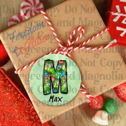 Customized Christmas Pet Gift Tags - Light Paw Letters