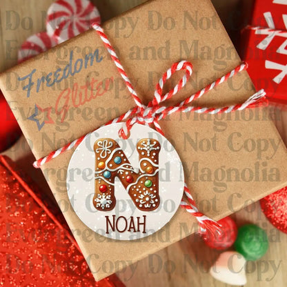 Customized Christmas Gift Tags - Gingerbread