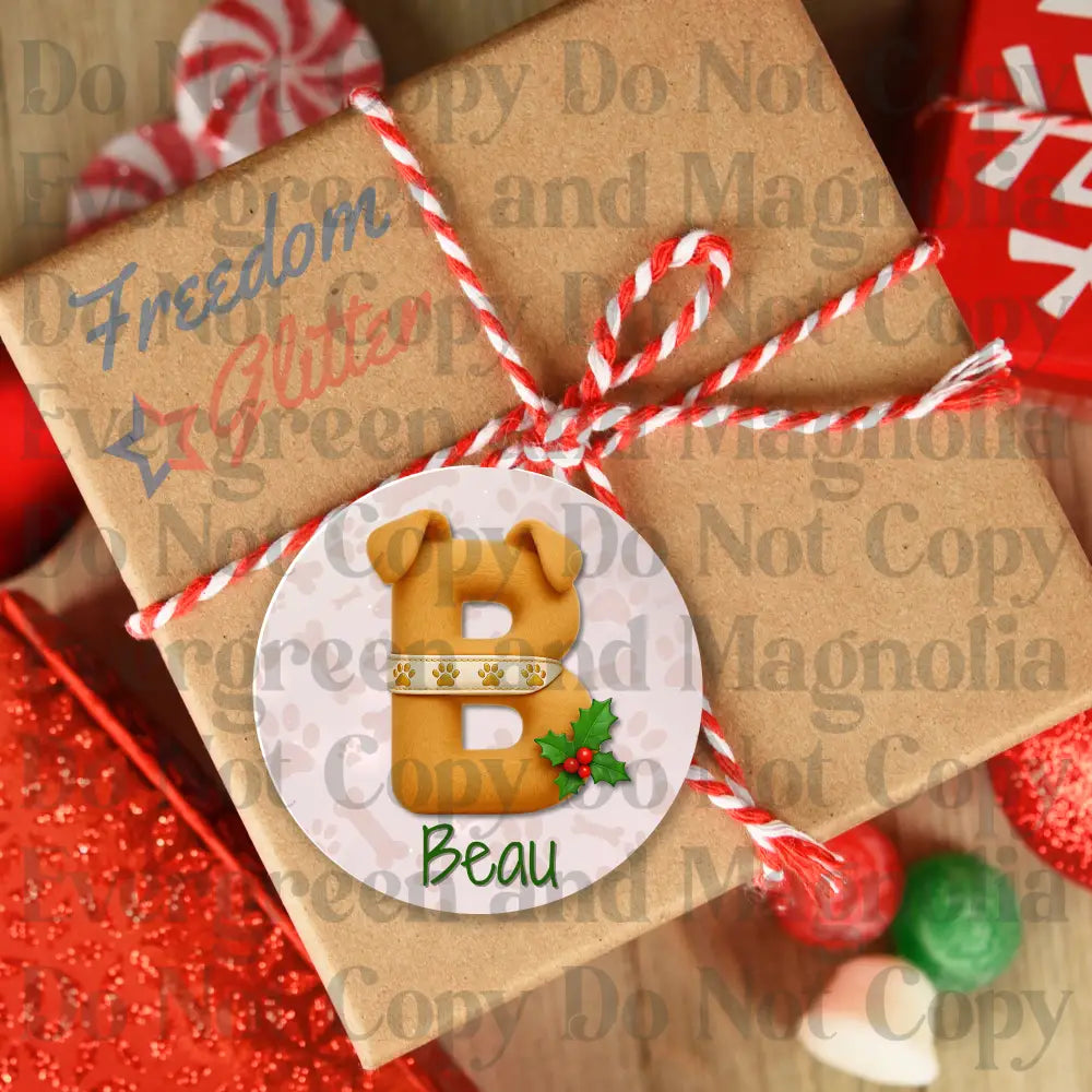 Customized Christmas Pet Gift Tags - Cute Dog Ears