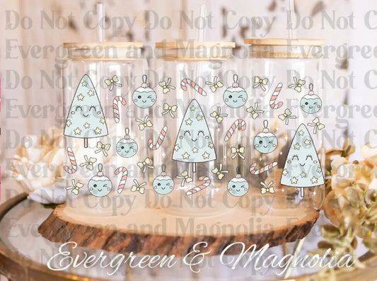 Christmas trees blue