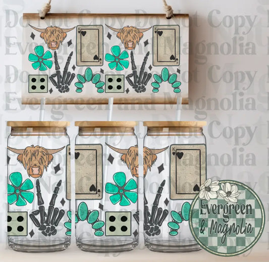 Faux Embroidered Highland Collage Wrap