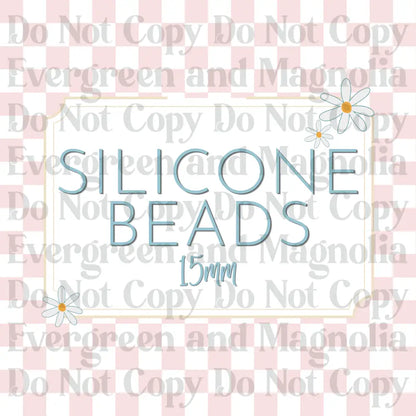 15mm Round Silicone Beads