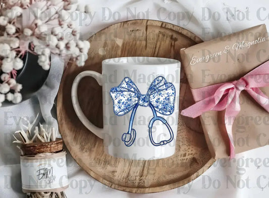 Coquette_Nurse_Floral_Blue Decal