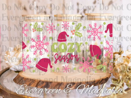 Cozy season pink & Green