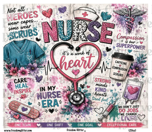 Cute Nurse Tumbler Wrap (Printed Vinyl)