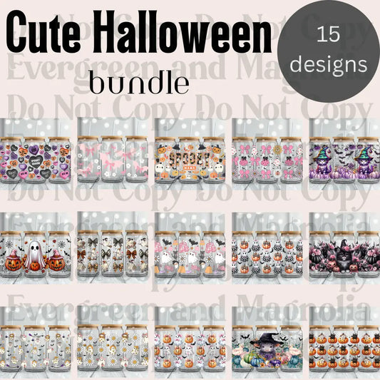 Cute Halloween 16oz UvDTF Wrap Bundle