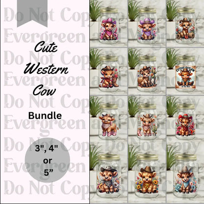 Cute Western Cow Decal Bundle