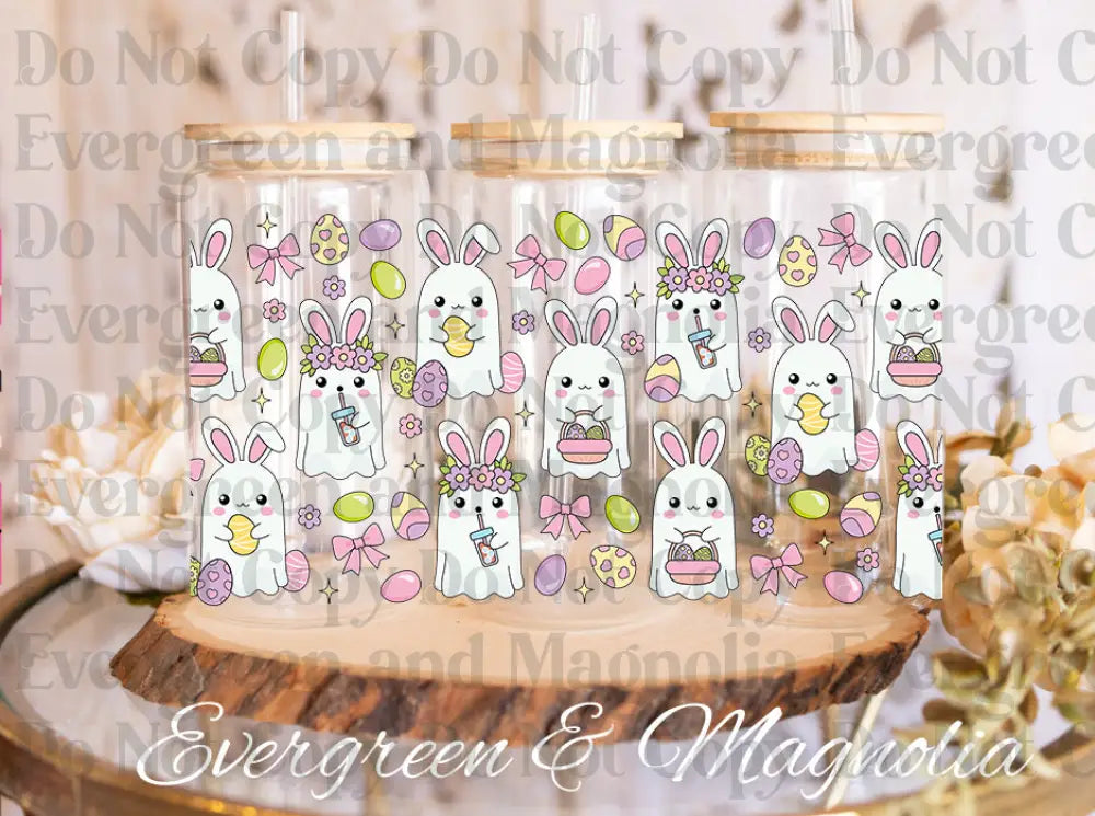 EasterGhostsCup UV DTF print