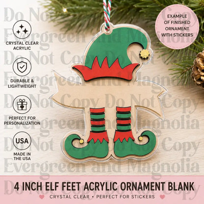 Elf Acrylic Ornament Blank – 4"