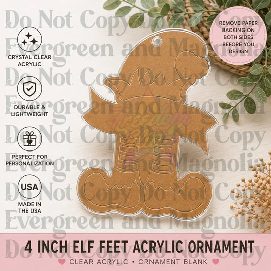 Elf Acrylic Ornament Blank – 4"
