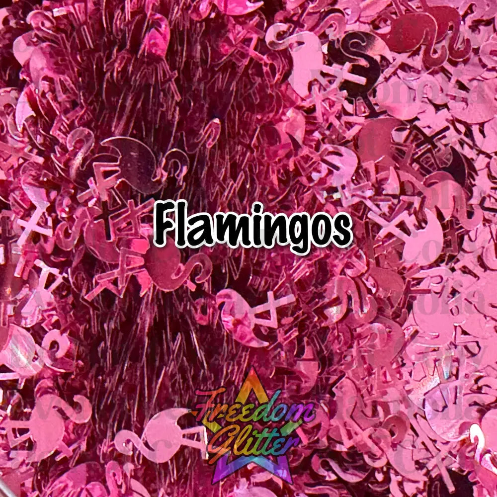 Flamingos (Shape Glitter)