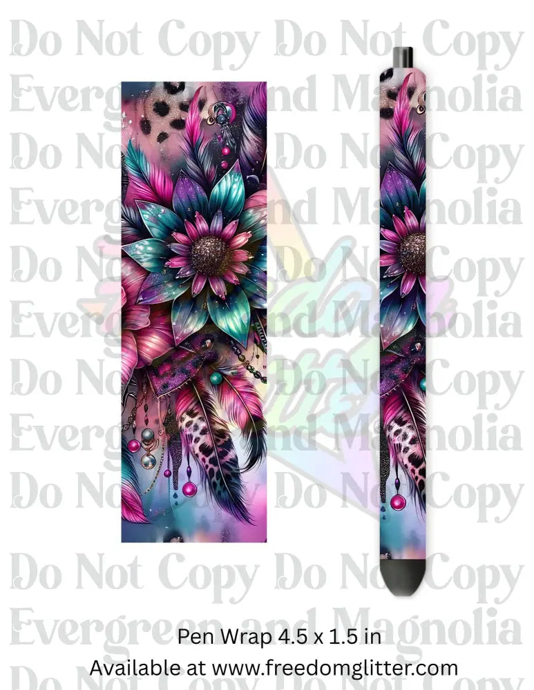 Floral Leopard Dreamcatcher (Printed Vinyl)
