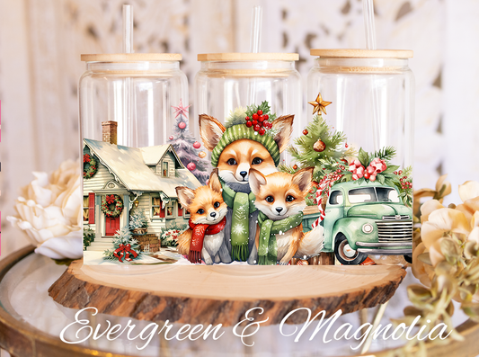 Fox Christmas Family Animals