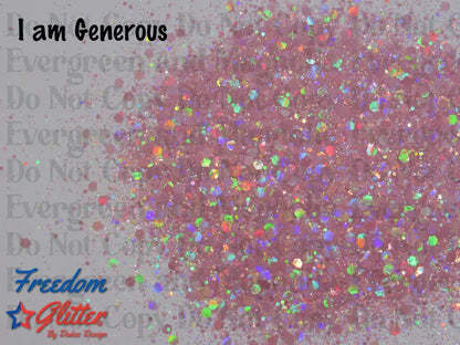 I am Generous (Pearl Holographic Glitter)