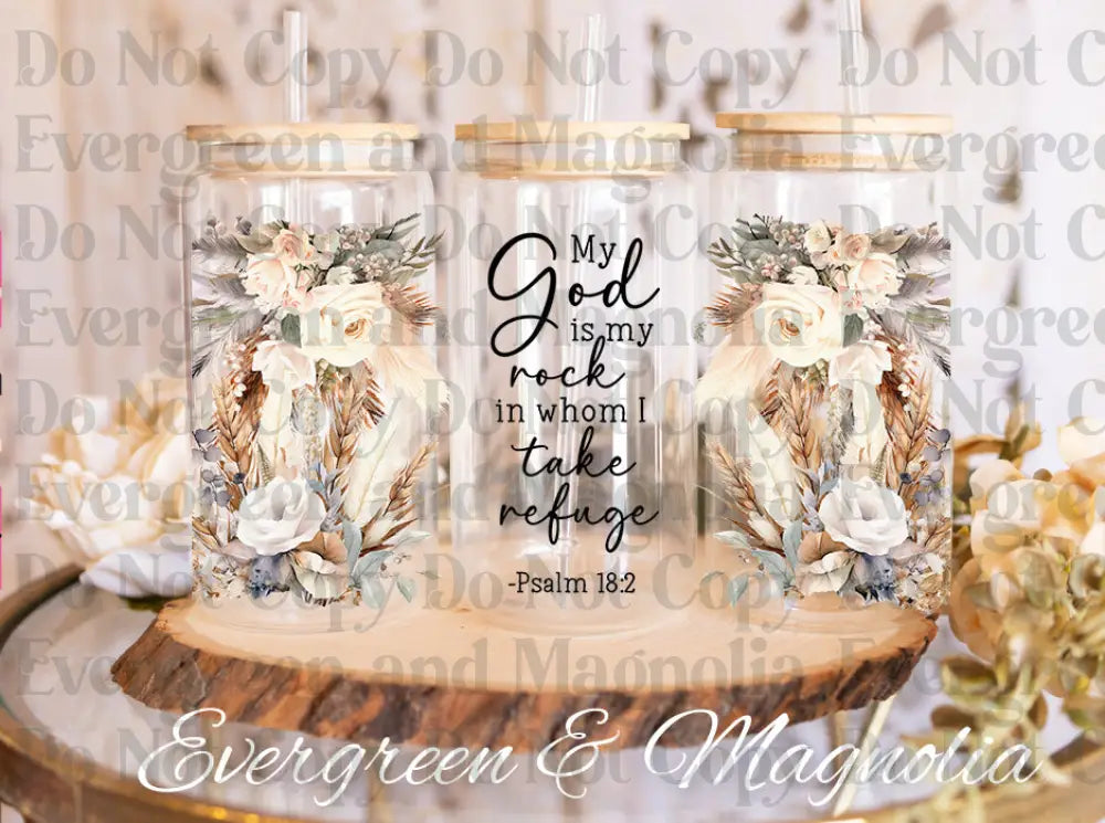 God Is My Rock UV DTF print