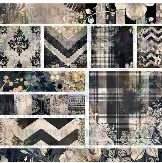 Mixed Image Sheet - Grunge Chevron & Plaid 1 (Printed Vinyl)