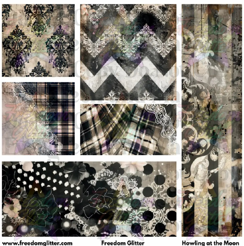 Mixed Image Sheet - Grunge Chevron & Plaid 2 (Printed Vinyl)